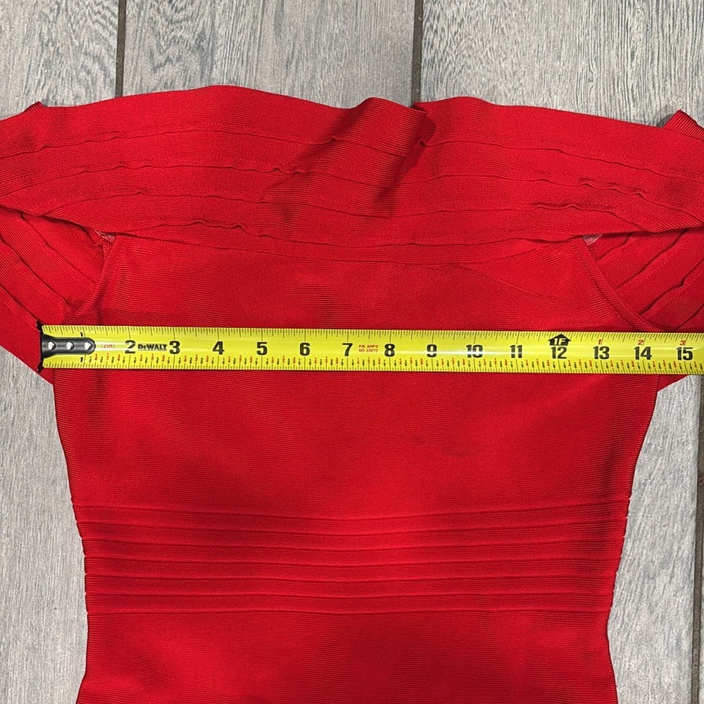 Miss Circle Bodycon Off the shoulder Bandage Red Dress Size Medium - Picture 9 of 12